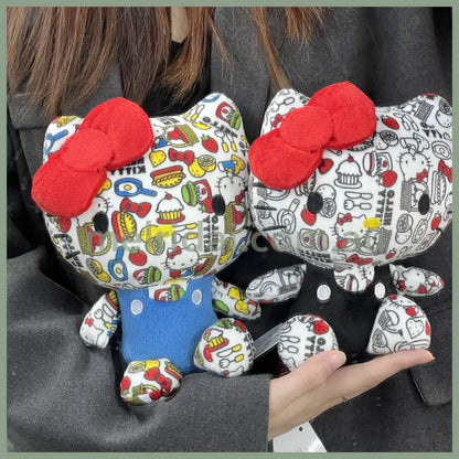 Sanrio | Hello Kitty Plush Doll 16×7.5×22Cm (50Th Anniversary) 日本三丽鸥 凯蒂猫 卡通黑白/彩色图案 玩偶/公仔（50周年限定）
