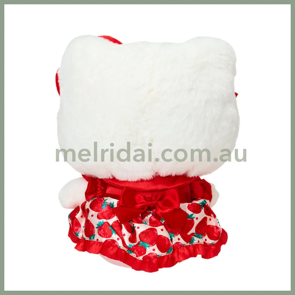 SANRIO | Hello Kitty Plush Doll Toy 22×12×20cm (Strawberry News 50th Anniversary)