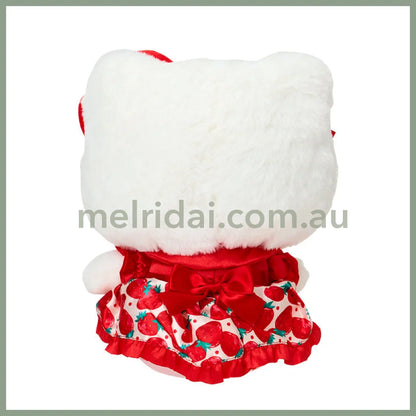 SANRIO | Hello Kitty Plush Doll Toy 22×12×20cm (Strawberry News 50th Anniversary)