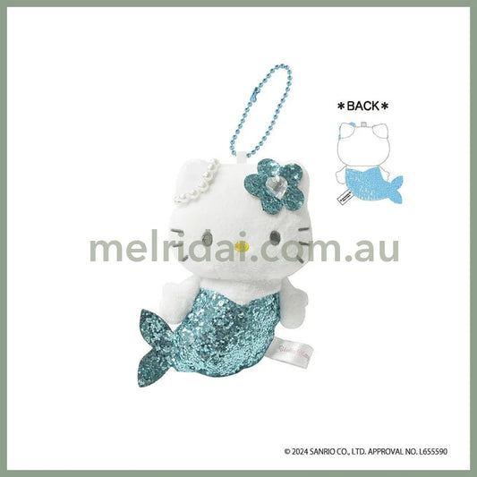 SANRIO | Hello Kitty Plush Keychain H100×W83×D63mm (Glitter Mermaid Blue Ver.)