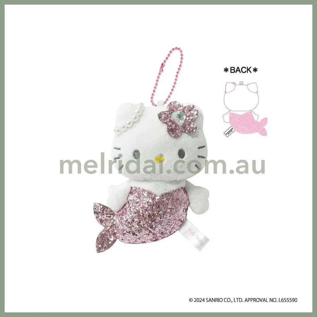 SANRIO | Hello Kitty Plush Keychain H100×W83×D63mm (Glitter Mermaid Pink Ver.)