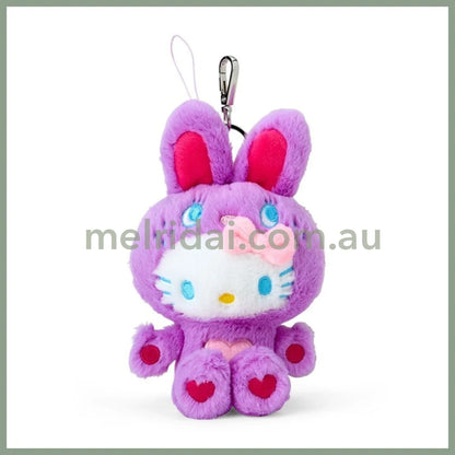 Sanrio | Hello Kitty Plush Keychain Mascot Holder Purple Ver. W11 X H16 D8 Cm (Colorful Bunny)