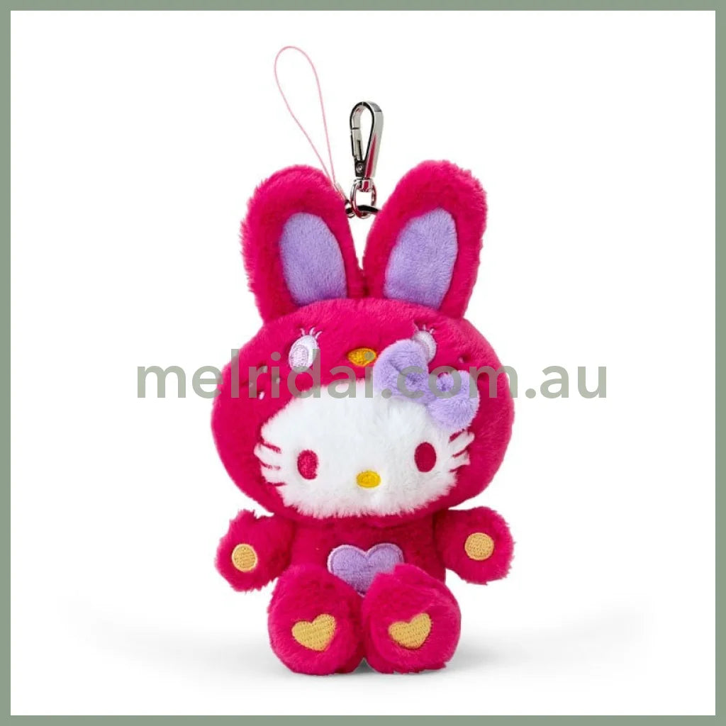Sanrio | Hello Kitty Plush Keychain Mascot Holder Red Ver. W11 X H16 D8 Cm (Colorful Bunny)