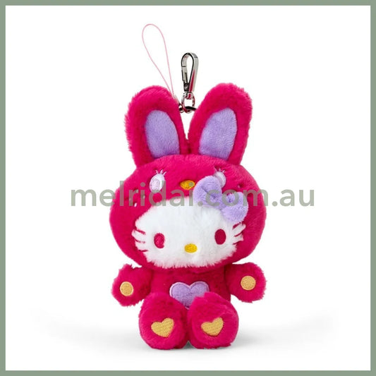 Sanrio | Hello Kitty Plush Keychain Mascot Holder Red Ver. W11 X H16 D8 Cm (Colorful Bunny)