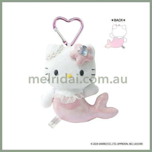 SANRIO | Hello Kitty Plush Keychain with Carabiner H120 × W85 × D65 mm (Mermaid Pink Ver.)