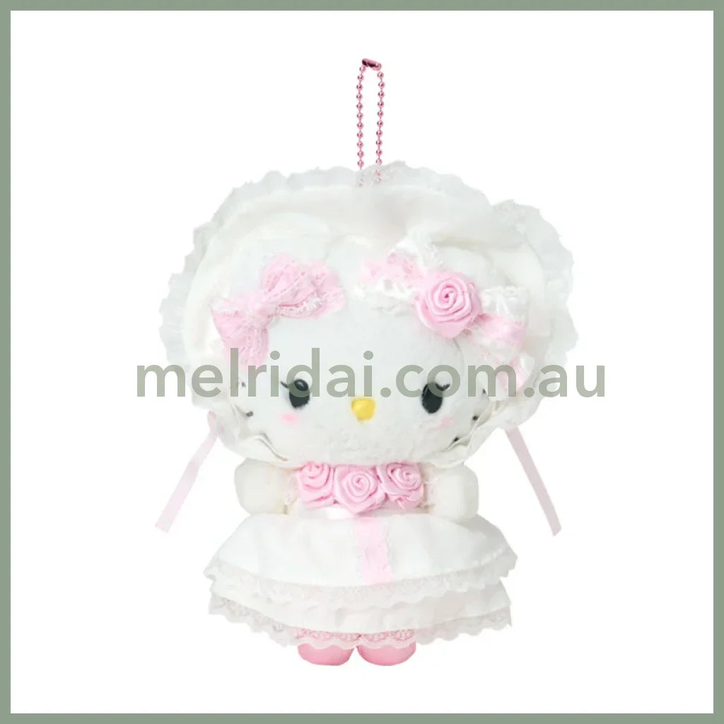 SANRIO | Hello Kitty Plush Mascot Holder Keychain Bag Charm 125×80×150mm (White Frill Design)