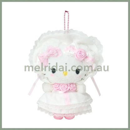 SANRIO | Hello Kitty Plush Mascot Holder Keychain Bag Charm 125×80×150mm (White Frill Design)