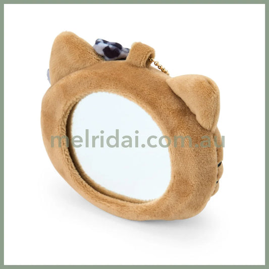 SANRIO | Hello Kitty Plush Mirror Keychain Bag Charm 100x90x55mm (Black Nostalgic 90s Hibiscus)