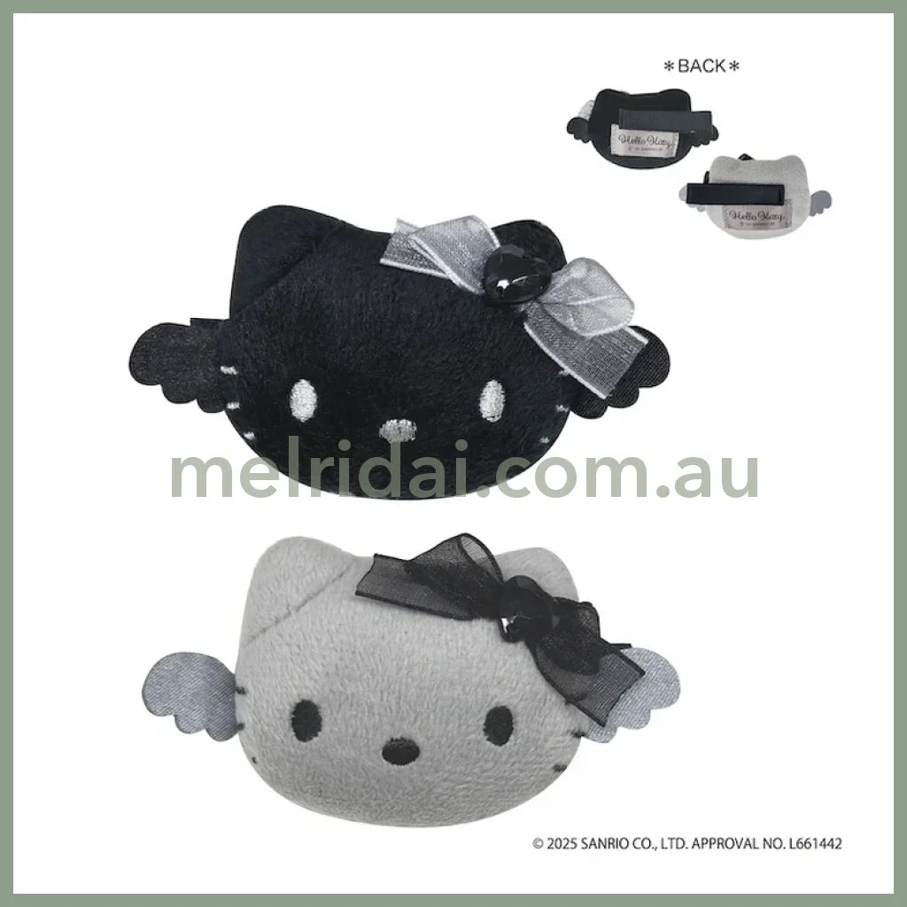 SANRIO | Hello Kitty Plush Multipurpose Clip Hair Clip 48 x 80 x 20mm (Black & Grey Angel)