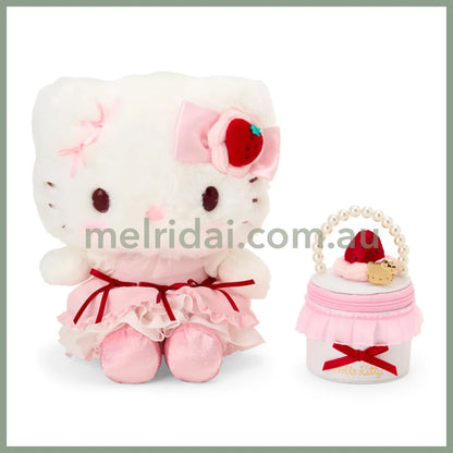 SANRIO | Hello Kitty Plush Toy & Accessory Case Set 235×120×200mm (Strawberry Shortcake)
