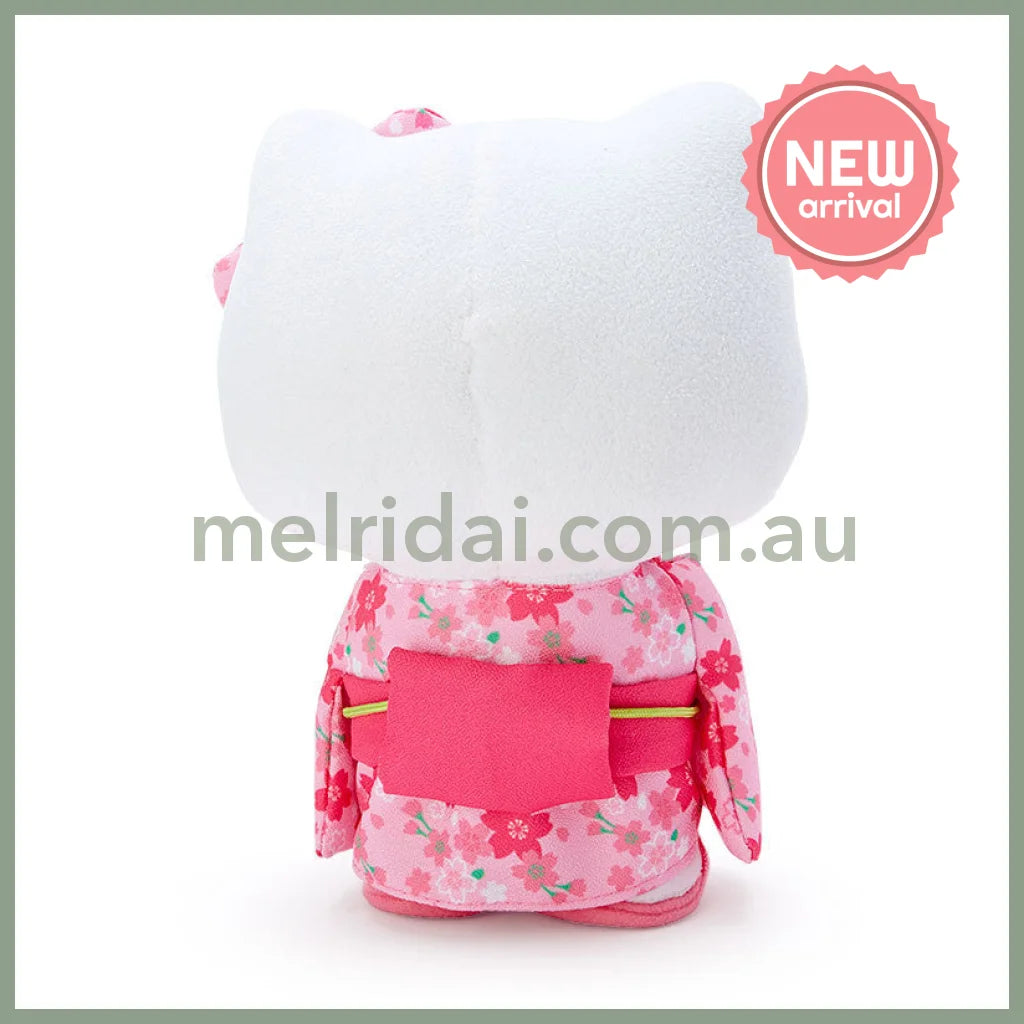 SANRIO | Hello Kitty Plush Toy Plush Doll 140×200×80mm (Sakura Kimono Pink)