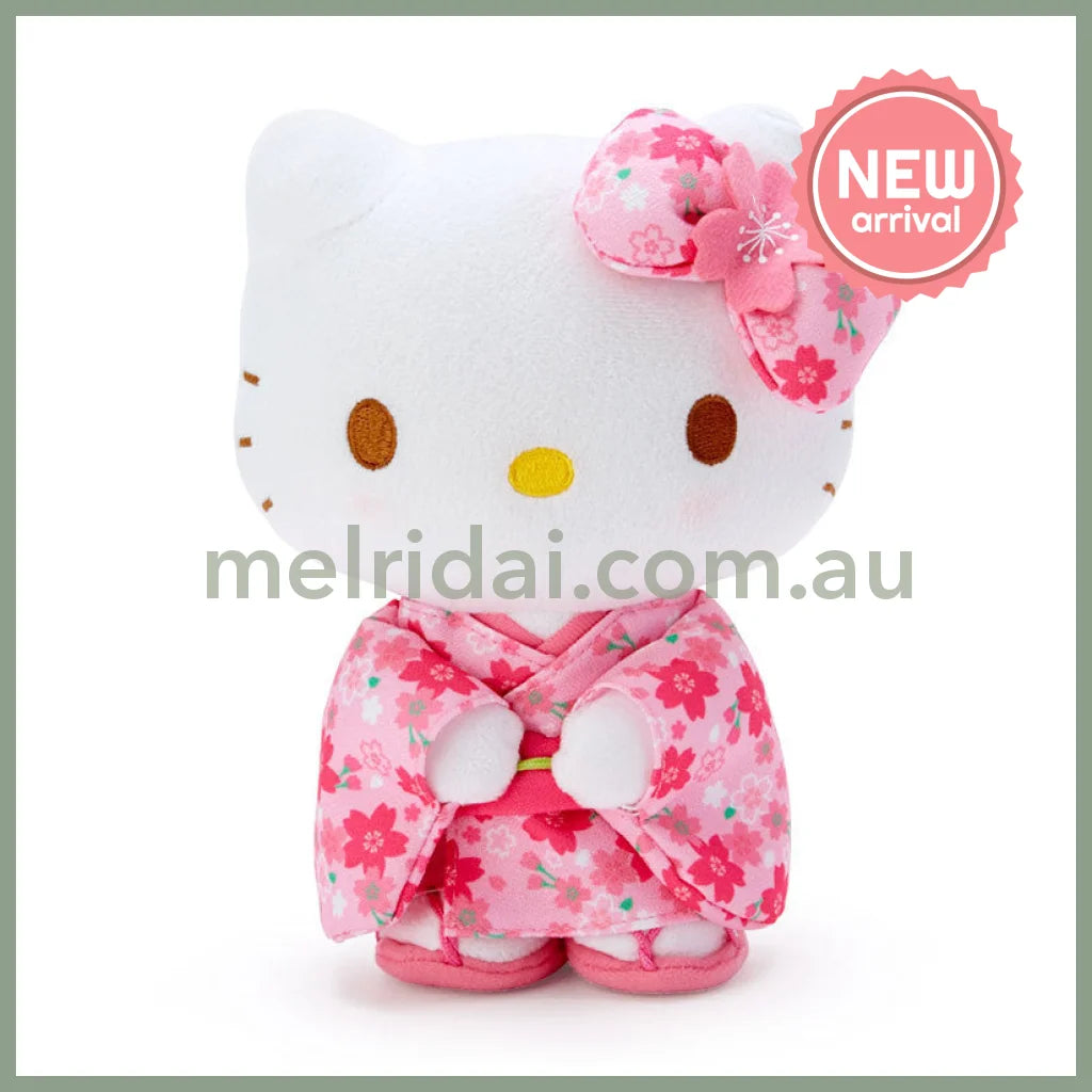 SANRIO | Hello Kitty Plush Toy Plush Doll 140×200×80mm (Sakura Kimono Pink)