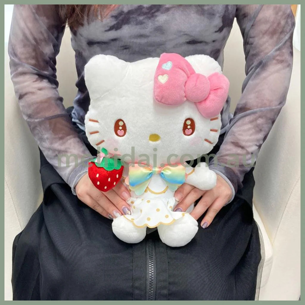 SANRIO | Hello Kitty Plush Toy Plush Doll M H28×W22×D16cm (50th Anniversary Strawberry/Ichigo Newspaper)