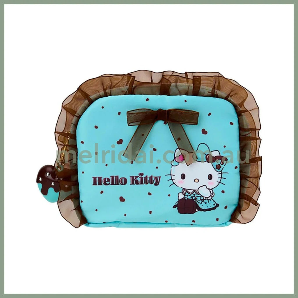 SANRIO | Hello Kitty Pouch 19.4 x 14.0 x 5.2cm (Choco Mint Series)