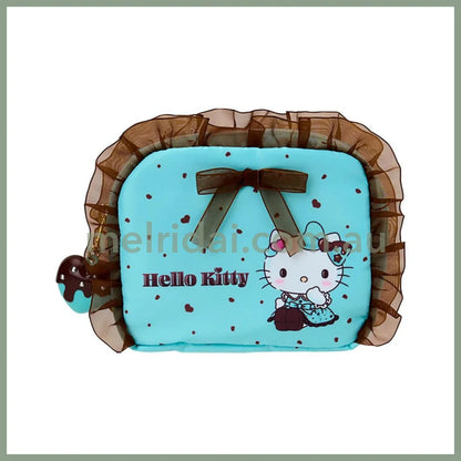 SANRIO | Hello Kitty Pouch 19.4 x 14.0 x 5.2cm (Choco Mint Series)