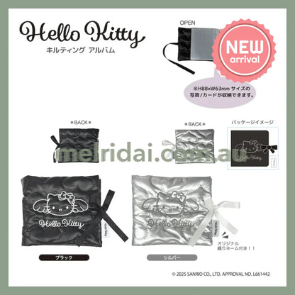 SANRIO | Hello Kitty Quilted Collect Card Album 105×115×30mm (Grey Angel)