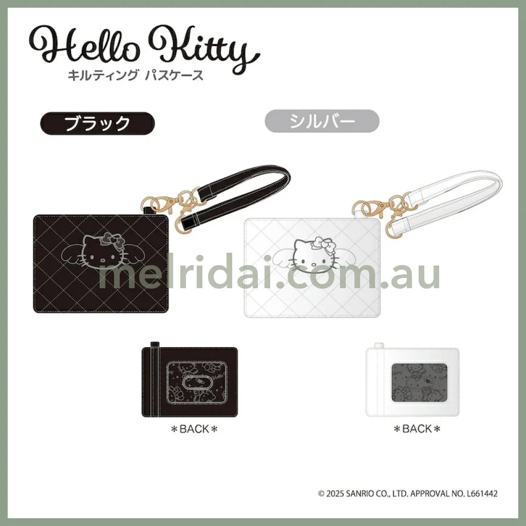 SANRIO | Hello Kitty Quilted Pass Case 105×150×40mm (Black Angel)