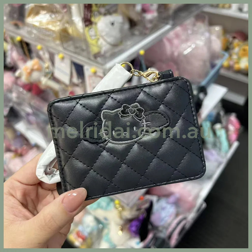 SANRIO | Hello Kitty Quilted Pass Case 105×150×40mm (Black Angel)