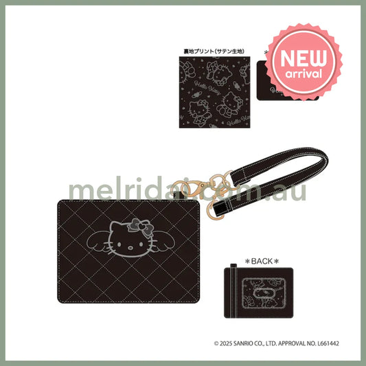 SANRIO | Hello Kitty Quilted Pass Case 105×150×40mm (Black Angel)