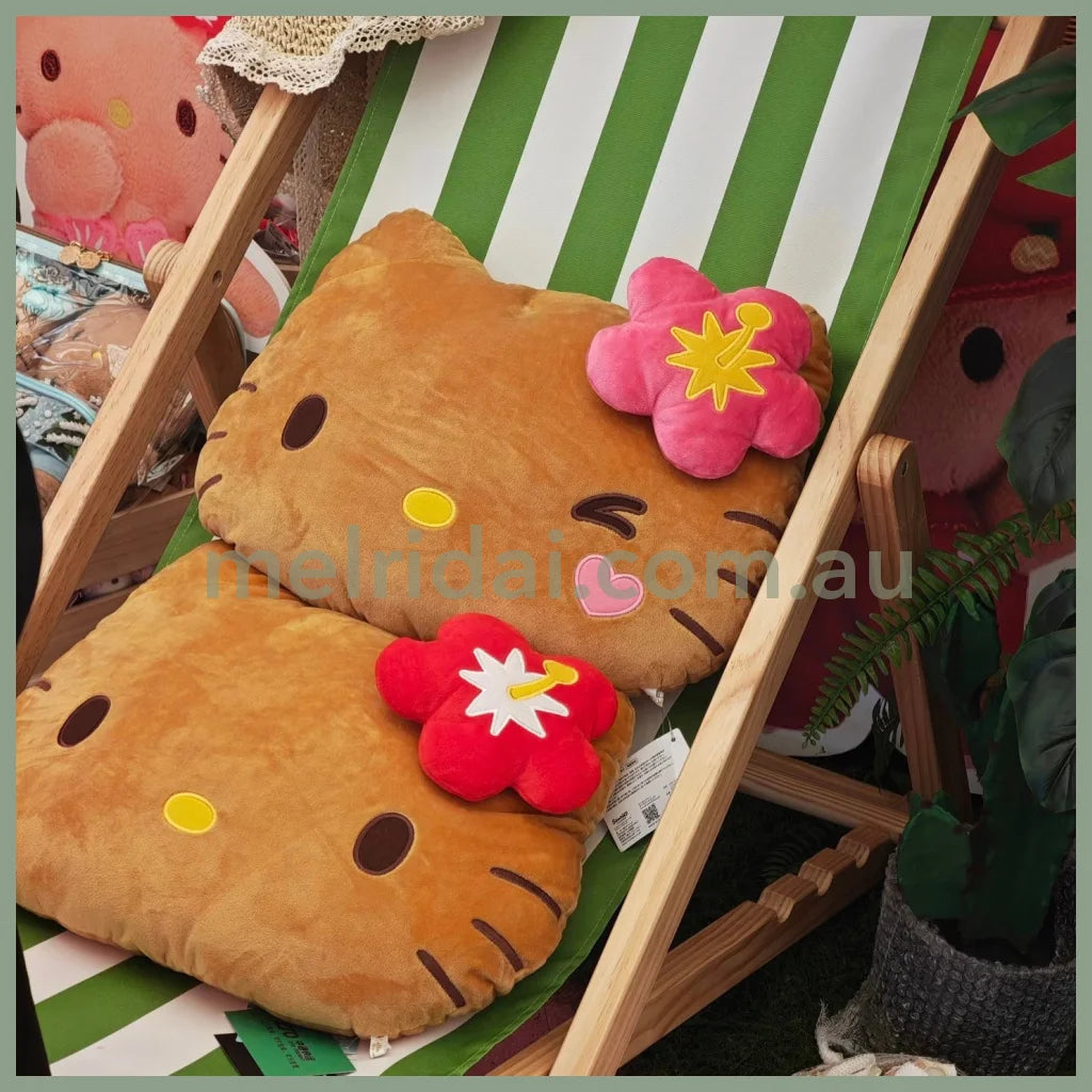 SANRIO | Hello Kitty Red Die cut Cushion Plush 430×330×110mm (Tan Swimsuit Party)