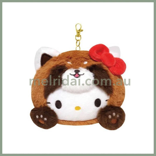 SANRIO | Hello Kitty Red Panda Face Pass Case with Reel 104×128×40mm (Cheers Banzai Series)