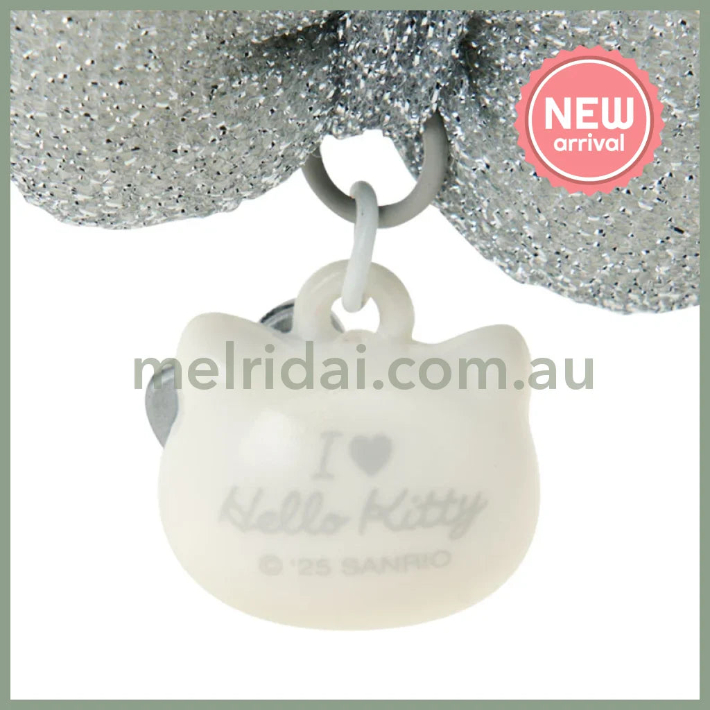 SANRIO | Hello Kitty Silver Swaying Ribbon Charm Keychain 65×30×45mm (I Love Hello Kitty)