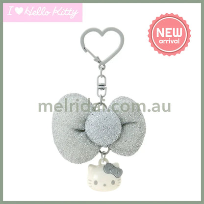 SANRIO | Hello Kitty Silver Swaying Ribbon Charm Keychain 65×30×45mm (I Love Hello Kitty)