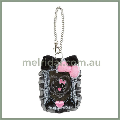 Sanrio | Hello Kitty Slide Card Case Holder 13.6 X 11.5 2.4Cm (Angel Little Devil Design) (Black)