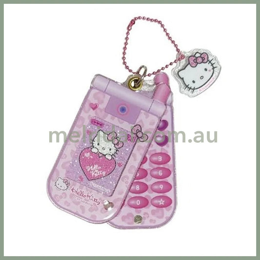 Sanrio | Hello Kitty Slide Flip Phone Keychain 4.5×0.7×9Cm (Leopard Pink)