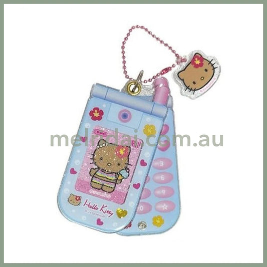 Sanrio | Hello Kitty Slide Flip Phone Keychain 4.5×0.7×9Cm (Sunburn Tan Kitty)