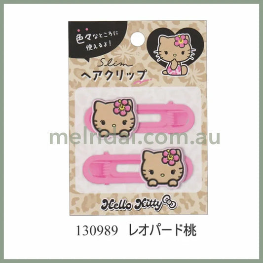 SANRIO | Hello Kitty Slim Hair Clip 20×60mm (Tan Kitty Gal Pink)