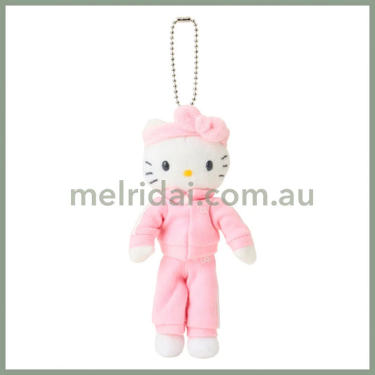 SANRIO | Hello Kitty Sporty Style Pink Mascot Holder Bag Charm Plush Keychain 80×35×150mm (Sanrio Closet Collection)