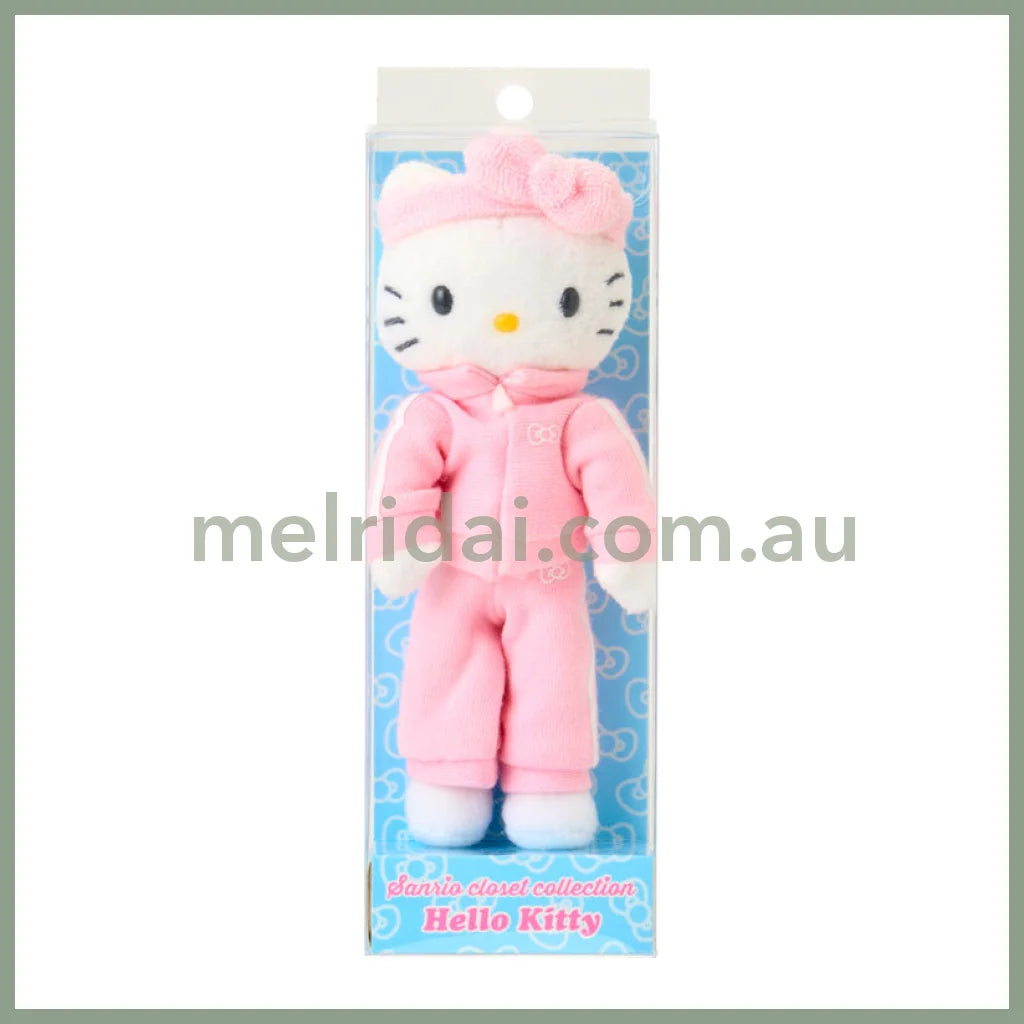 SANRIO | Hello Kitty Sporty Style Pink Mascot Holder Bag Charm Plush Keychain 80×35×150mm (Sanrio Closet Collection)
