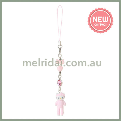 SANRIO | Hello Kitty Sporty Style Pink Strap Phone Charm 26×12×40mm (Sanrio Closet Collection)