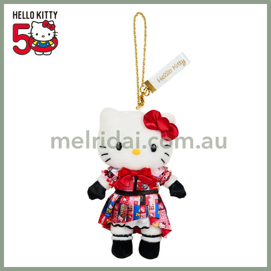 SANRIO | Hello Kitty Style up Long Leg Mascot Holder / Plush Keychain / Bag Charm 15×7×17cm (50th Anniversary Hello