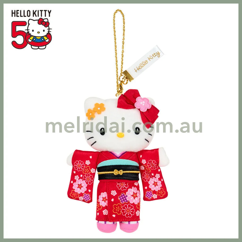 SANRIO | Hello Kitty Style up Long Leg Mascot Holder / Plush Keychain / Bag Charm 15×7×17cm (50th Anniversary Hello