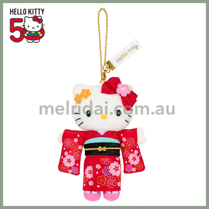 SANRIO | Hello Kitty Style up Long Leg Mascot Holder / Plush Keychain / Bag Charm 15×7×17cm (50th Anniversary Hello