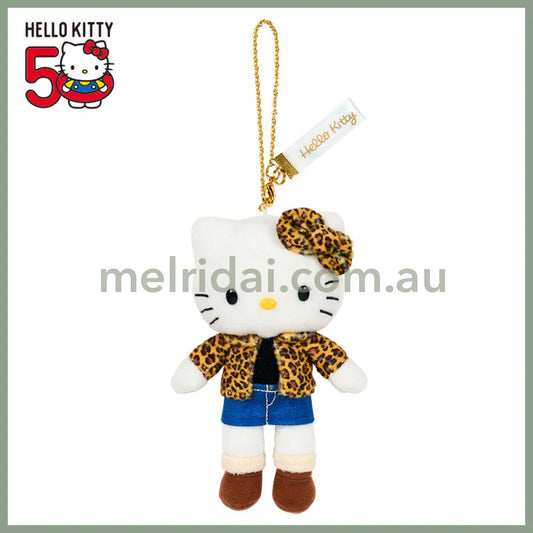 SANRIO | Hello Kitty Style up Long Leg Mascot Holder / Plush Keychain / Bag Charm 15×7×17cm (50th Anniversary Hello