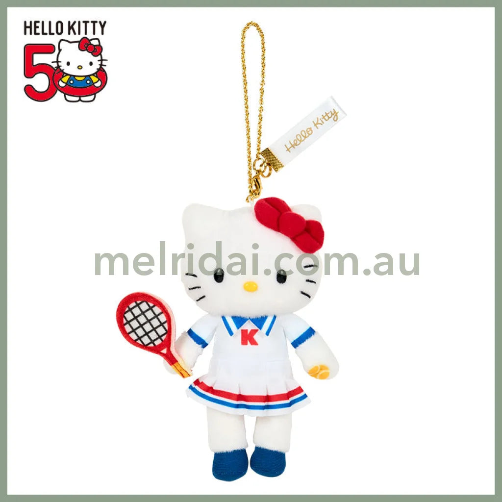 SANRIO | Hello Kitty Style up Long Leg Mascot Holder / Plush Keychain / Bag Charm 15×7×17cm (50th Anniversary Hello