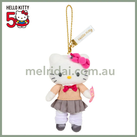 SANRIO | Hello Kitty Style up Long Leg Mascot Holder / Plush Keychain / Bag Charm 15×7×17cm (50th Anniversary Hello