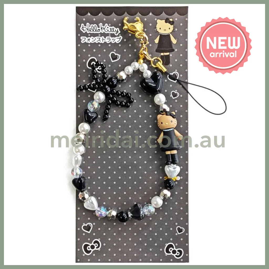 SANRIO | Hello Kitty Style-up Long Legged Phone Strap 124×72×11mm (Black)