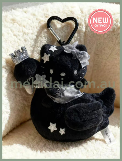 SANRIO | Hello Kitty Premium Plush Keychain with Carabiner 134×122×52mm (Black Angel)