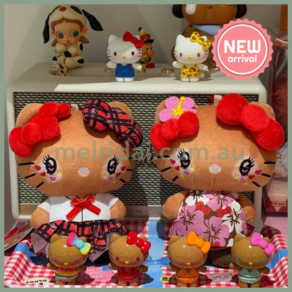 SANRIO | Hello Kitty Tanned Mini Plush Pouch with Carabiner 90×150mm (Retro Heisei Kogal Hibiscus)