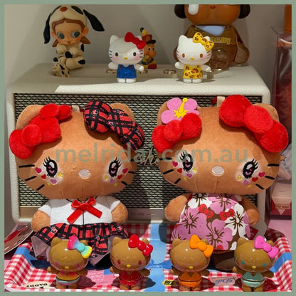 SANRIO | Hello Kitty Tanned Mini Plush Pouch with Carabiner 90×150mm (Retro Heisei Kogal Hibiscus)