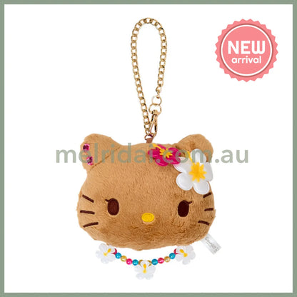 SANRIO | Hello Kitty Tanned Plush Keychain Mirror Mascot Charm 19×5×9cm (Endless Summer Vacation / Coconut Vacation