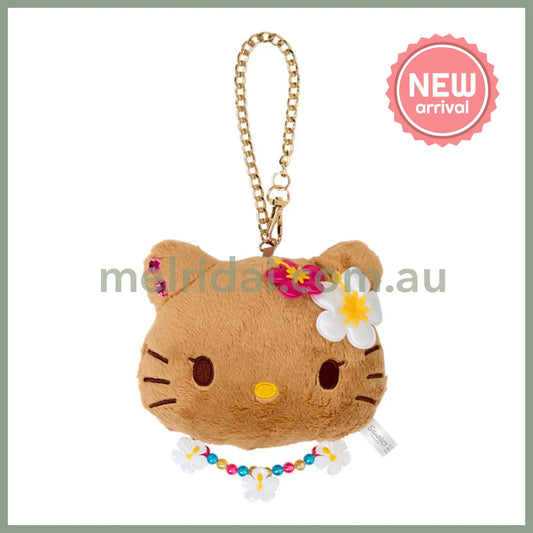SANRIO | Hello Kitty Tanned Plush Keychain Mirror Mascot Charm 19×5×9cm (Endless Summer Vacation / Coconut Vacation