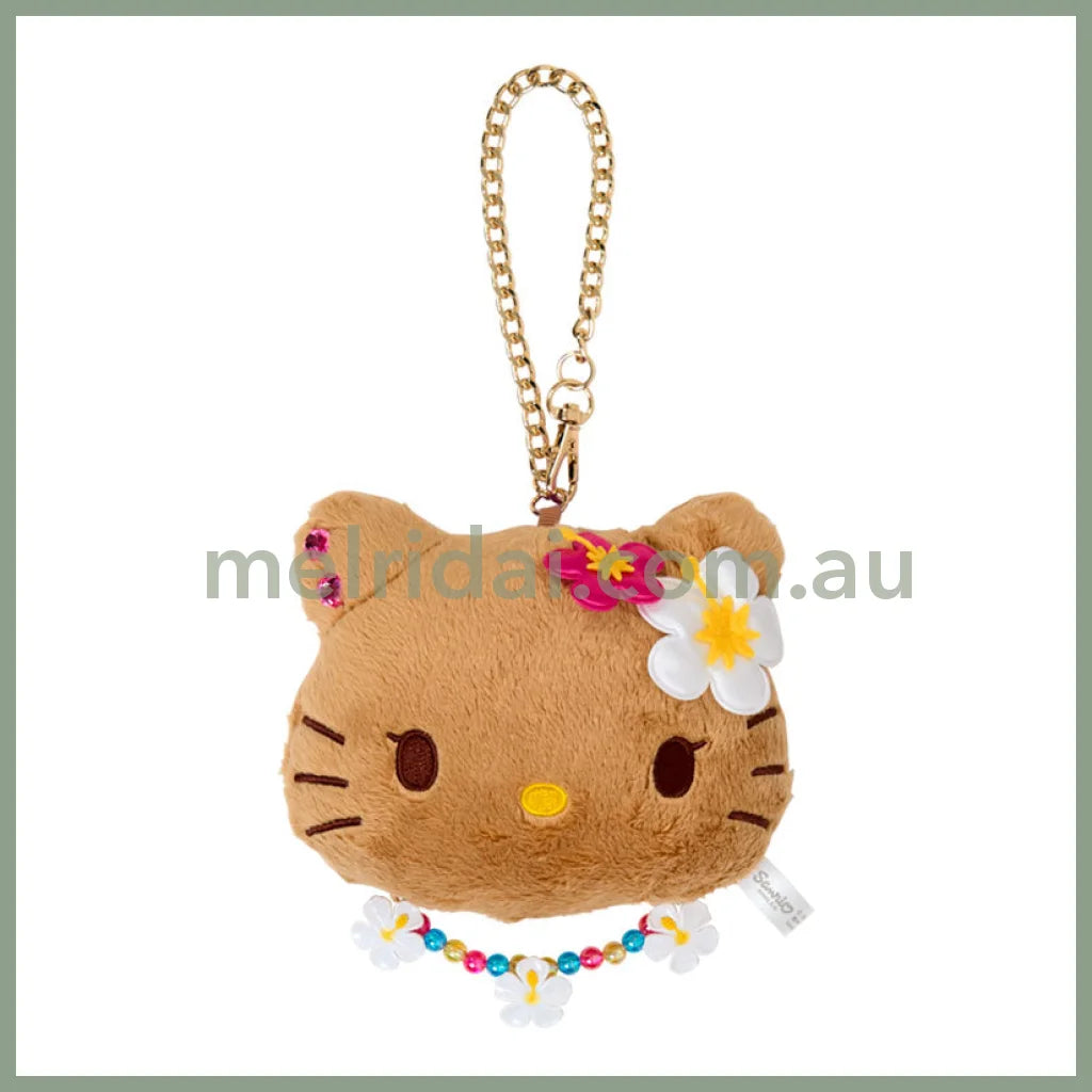 SANRIO | Hello Kitty Tanned Plush Keychain Mirror Mascot Charm 19×5×9cm (Endless Summer Vacation / Coconut Vacation