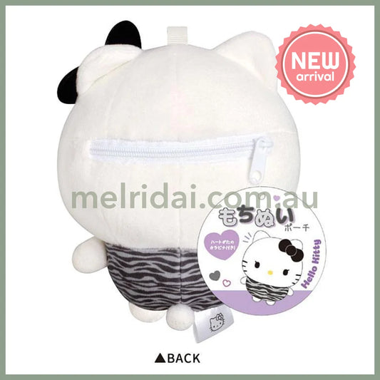 SANRIO | Hello Kitty Tanned Kitty Soft Mascot Pouch Bag Charm with Carabiner H140×W120×D90mm (Zebra)