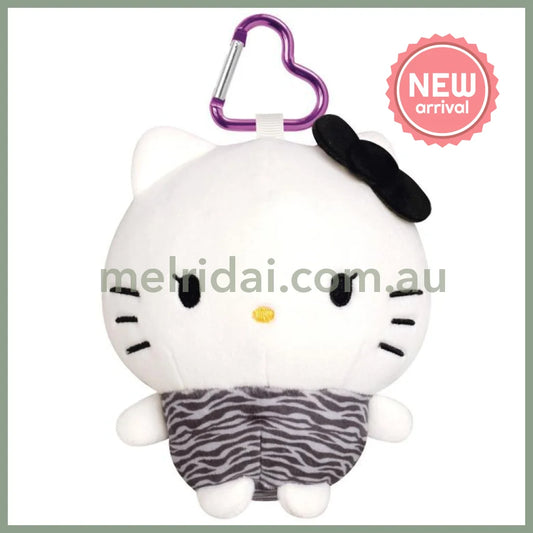SANRIO | Hello Kitty Tanned Kitty Soft Mascot Pouch Bag Charm with Carabiner H140×W120×D90mm (Zebra)