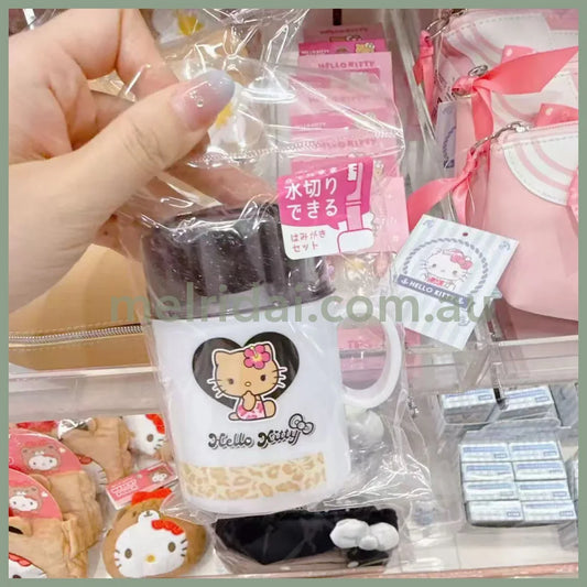 SANRIO | Hello Kitty Tanned Toothbrush Cup Set Toothbrush & Toothpaste & Case H100 x W80 x D40mm